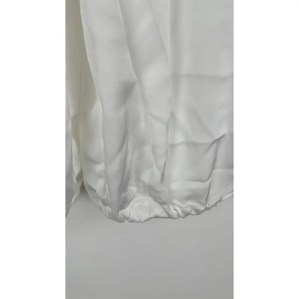 Maeve Anthropologie Pull On Silky Parachute Pants Womens Size Large White New